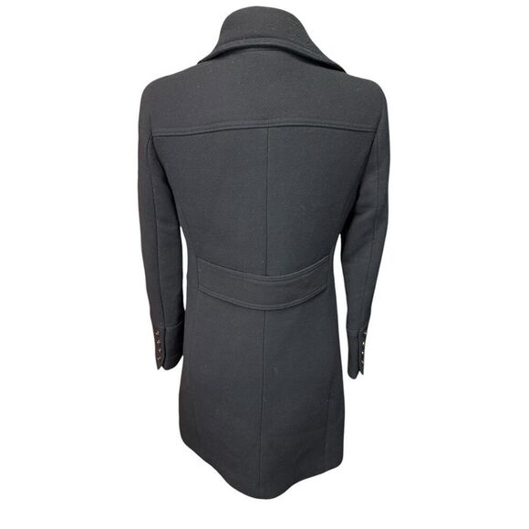 J.Crew Double Cloth Wool Blend Coat 4 Black Italy Fabric Button Front Tailored - Picture 10 of 16